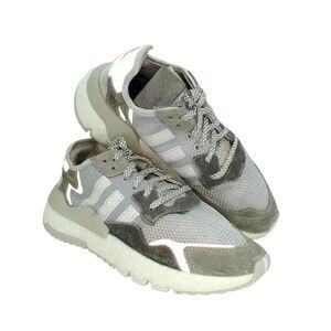 Adidas Nite Jogger Womens Pre-owned Gray/Silver Running Sneakers - sz. 6 1/2